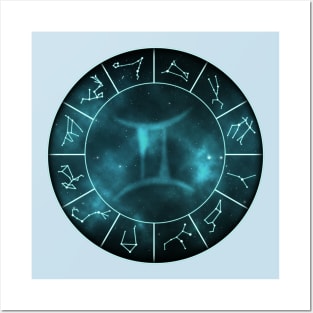 Gemini Zodiac Symbol Posters and Art